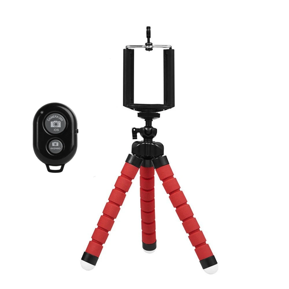 YIXIANG Универсальный компактный штатив-Трипод с пультом дистанционного управления в комплекте-Гибкий штатив для селфи для камеры мобильного телефона - Цвет: SKU-HM-AB-red