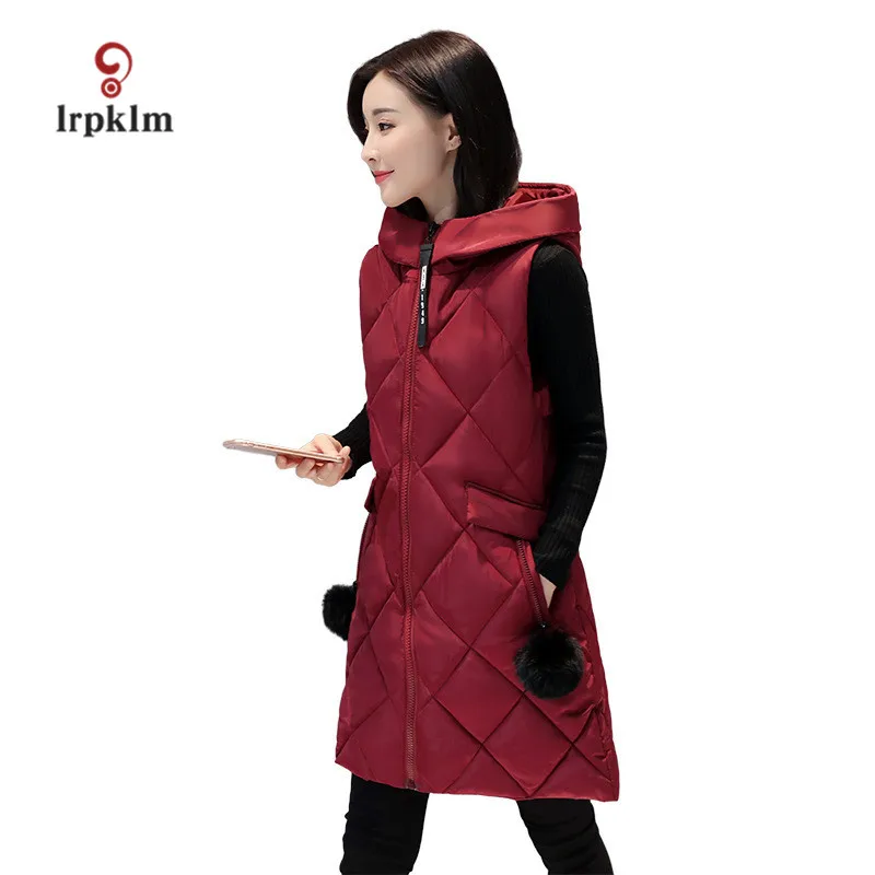 2017 Warm Waistcoat Sleeveless Women's Cotton Coat In Winter And Autumn Large Size Vest Jacket Casual Clothing LZ329