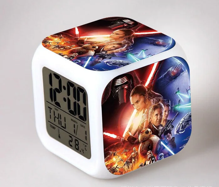 Hollywood Movie Star Wars: The Force Awakens LED 7 Color Flash Digital Alarm Clocks Kids Night Light Bedroom Clock Hollywood Movie Star Wars: The Force Awakens LED 7 Color Flash Digital Alarm Clocks Kids Night Light Bedroom Clock