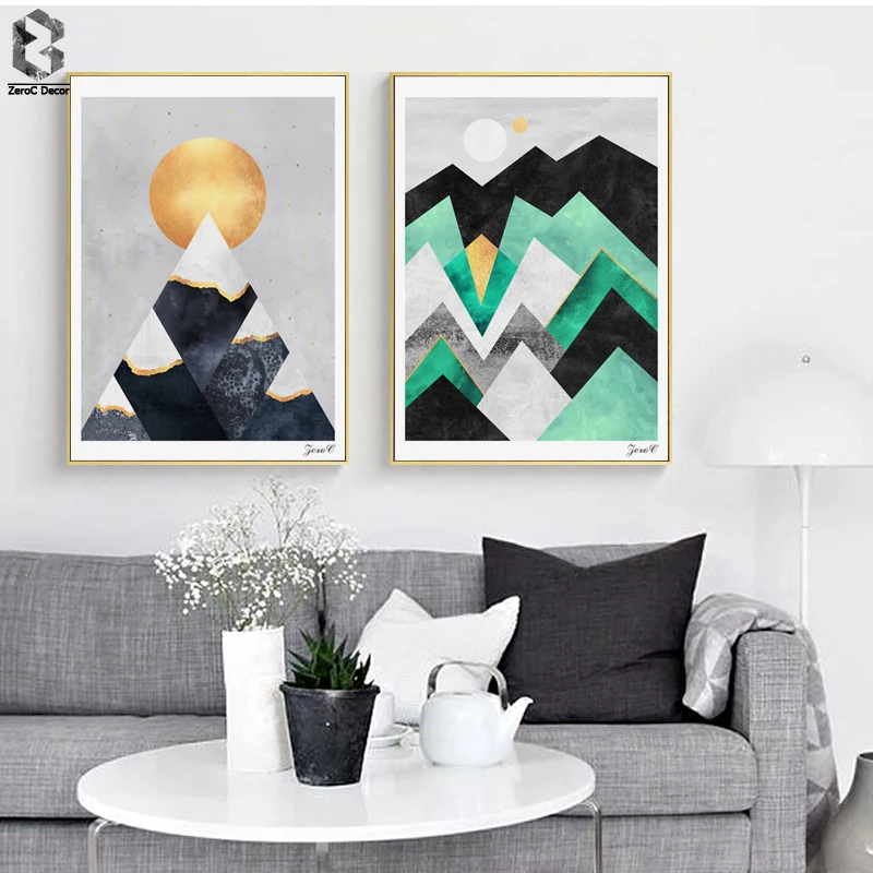 

Nordic Canvas Posters And Prints Wall Art Geometric Painting Wall Pictures for Home Decoration, Marble Wall Decor