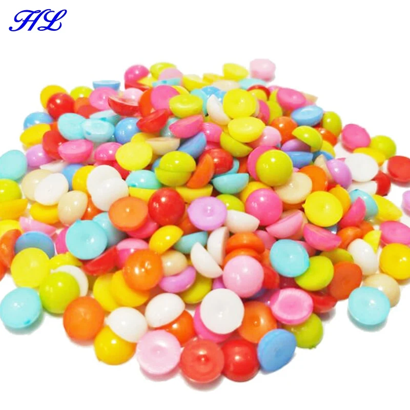 

HL 200PCS 8MM Mix Colors Mini Flatback Buttons Plastic No-hole Stick on Garment Bags Dolls Accessories DIY Scrapbooking