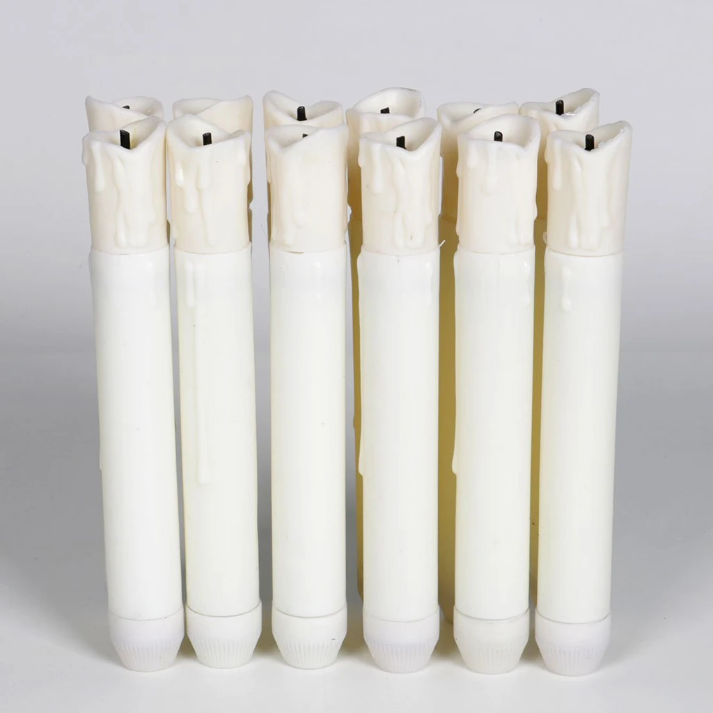 Battery Powered Long Flameles LED Candle For Home Party Warm White 155mm