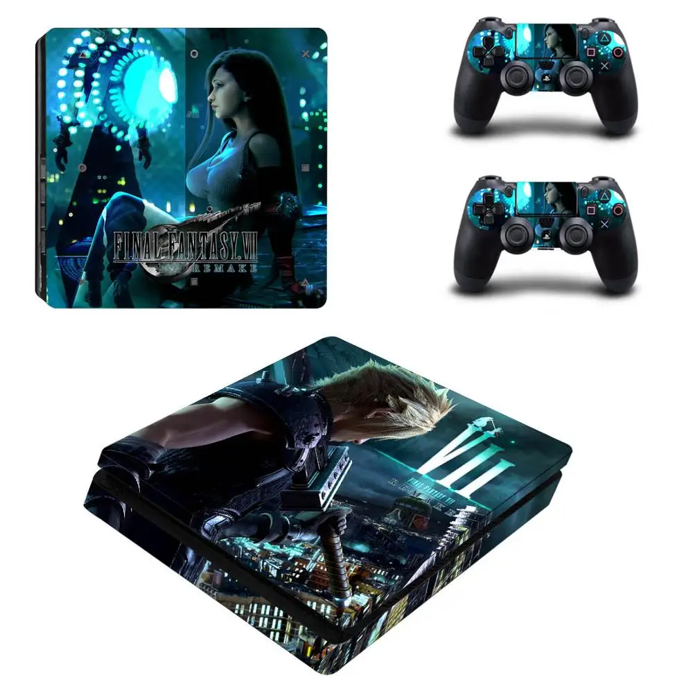 YSP4S-3631 PS4 Slim Skin Sticker Final Fantasy VII Stickers PS 4 Slim Decal Cover For Sony Playstation 4 Slim Console and Controller - Цвет: YSP4S-3631