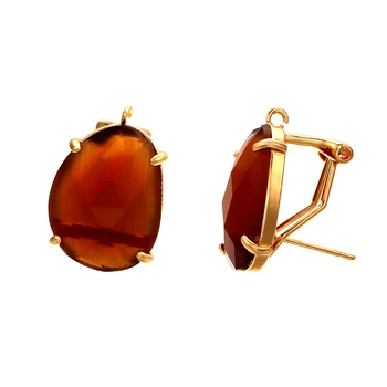 

ZHUKOU 16x22mm high quality crystal cobblestone stud earrings for women earrings model:VE66