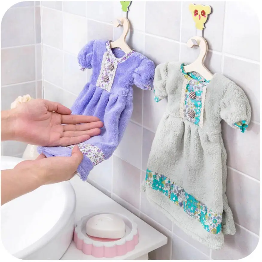 Cute Coral Hand Towel Little Dress Towel Bathroom Towel Bathroom Setin