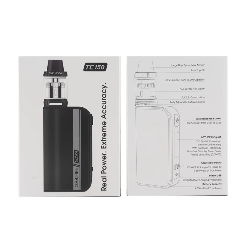 Innokin Coolfire Ultra TC150 Kit 150W Box Mod Vape Electronic Cigarette SCION Tank Temperature Control 4000mAh Battery Built-in