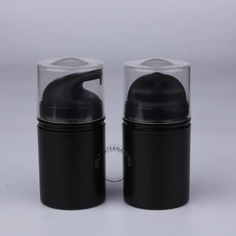 Высокое качество 50 мл Пластик кнопки на лосьон бутылку с насосом, 50cc Черный одноразовые косметические контейнеры 40 шт./лот
