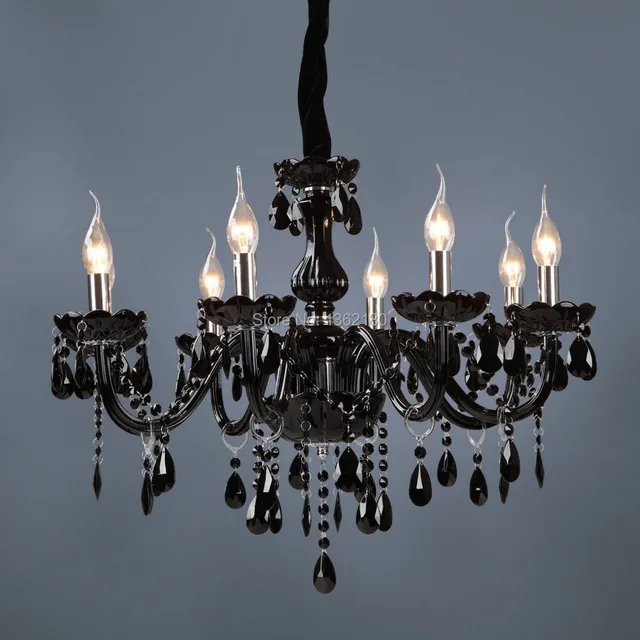 Brand New Classic Black Crystal Glass Chandelier Modern Fashion Art Brand New Classic Black Crystal Glass Chandelier Modern Fashion Art Lamp Dining Room 8 Lights