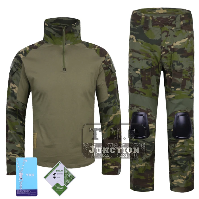 

Emerson G2 Tactical Military Airsoft EmersonGear GEN 2 BDU Uniform Combat Shirt & Pants Tops+Trousers w/ Elbow & Knee Pads Set