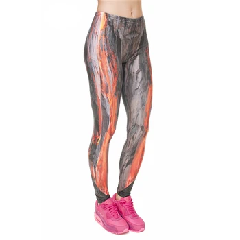 

Volcanic Magma Print Women Leggings Fitness Breathable Perspiration Quick Drying Leggins High Elasticity Trouser Pants
