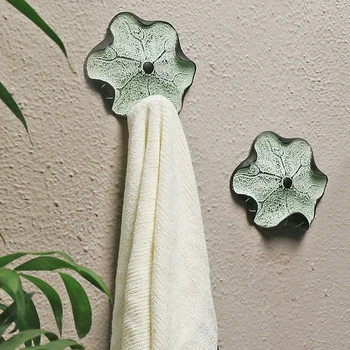 

Modern Resin Lotus Leaf Wall Hanger Wall Mural Ornaments Bathroom Towel Hook Coat Hook Wall Hanging Crafts Livingroom Wall Decor
