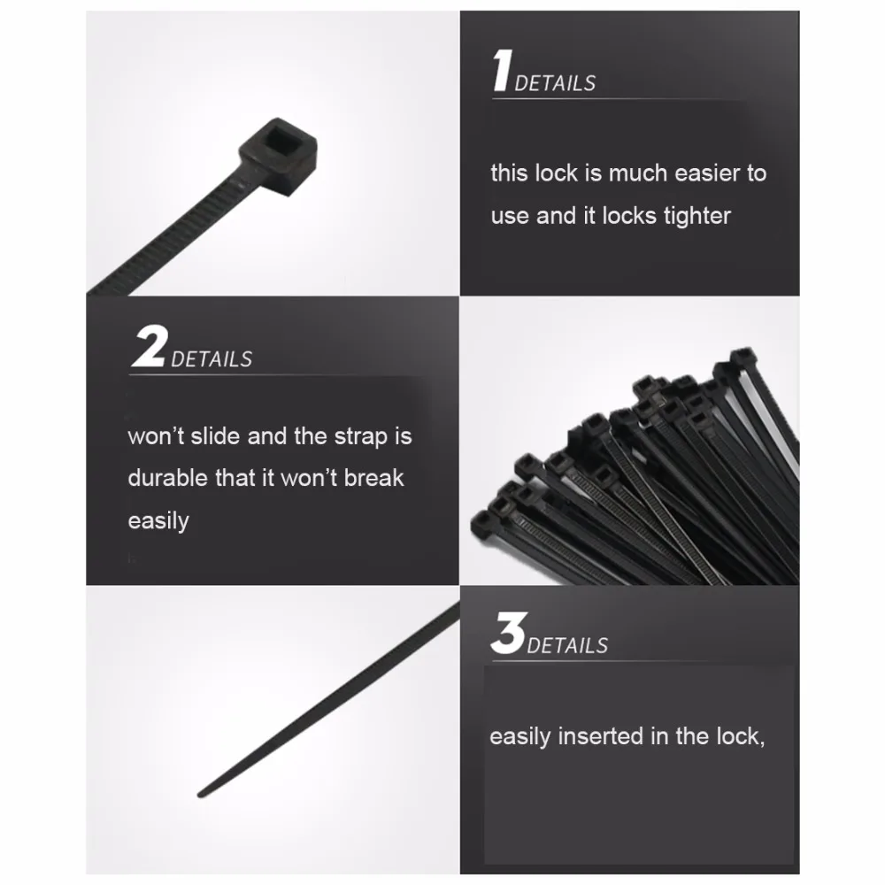 50pcs communication devices telephone antenna cable ties nylon self-locking for aerials communicating equipments 5*400mm 50pcs communication devices telephone antenna cable ties nylon self-locking for aerials communicating equipments 5*400mm