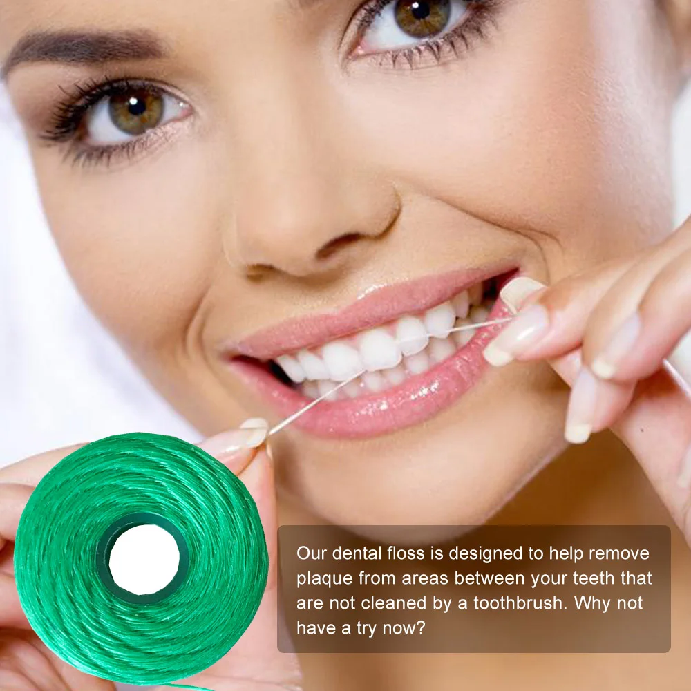 50 м зубная нить между стоматологические зубы Cleaner встроенный "песочные часы" плоской проволоки стоматологические Flosser Замена Core мяты