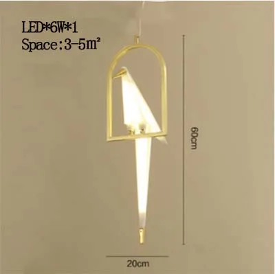 BOKT, современные подвесные потолочные лампы, акриловые птицы, подвесной светильник для гостиной, светильник для кухни, спальни, Домашний Светильник ing - Цвет корпуса: pendant light