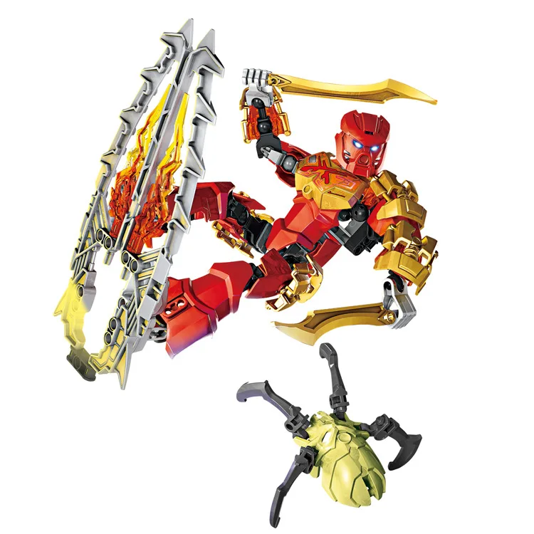 

BionicleMask of Light XSZ 708-3 Children's Onua Master Of Frie Bionicle Building Block Compatible with 70787 Toys