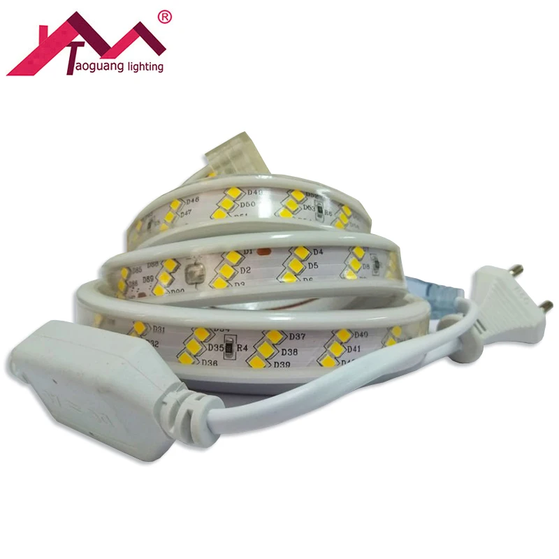 

220V LED Strip 2835 180Leds/M IP65 Waterproof Power Plug LED Tape Light String Ribbon Brighter Than 5630 5050 LED Strip