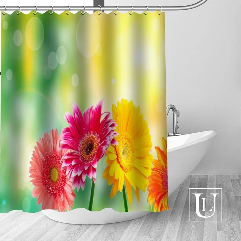 Waterproof Bathroom Curtains Modern Gerberas Closeup Shower Curtain polyester Bath screens Customized curtain | Дом и сад