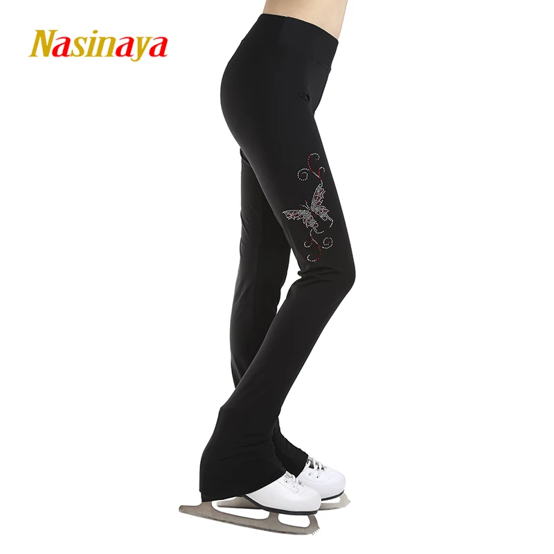 Figure skating pants women's skating pants/trousers black spandex girls training competition suit