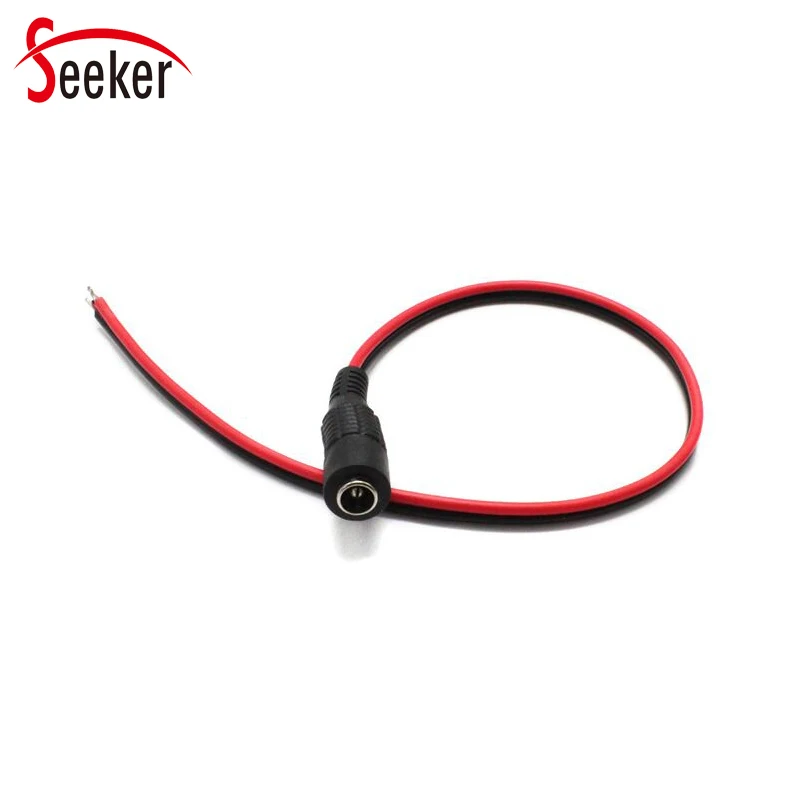 50pcs/lot Pigtail Power Cable Connector DC 12V 5.5*2.1MM Female Power