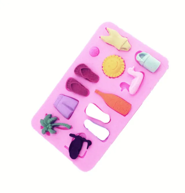 Beach series clothes swimsuit silicone mold Small chocolate cake decorative mould Gift Craft One Time Using Hotel Soap Mold