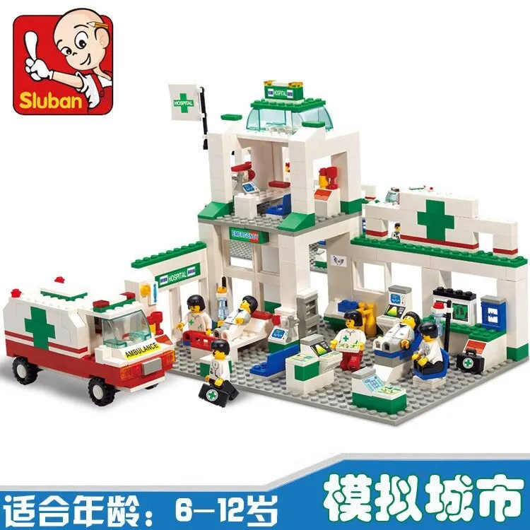 

Block 5600 Simulation City Emergency Treatment Center Small Grain Spelling Insert Building Block Model Plastic Assembling Toys