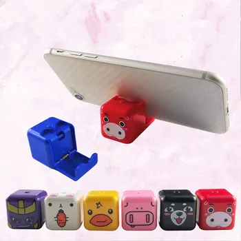 

10 Pcs New 3D Cartoon Mobile Phone Holder Keychain Square Shaped Phone Plastic PhoneBracket Stand Function Keychain Pendant