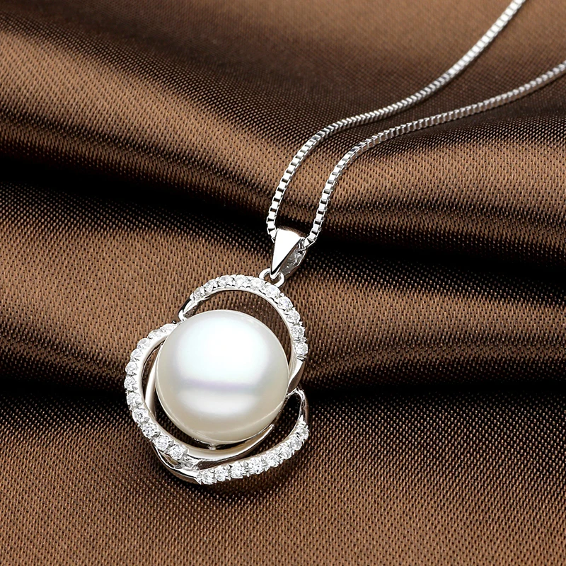 Sinya AAAAA Natural pearls pendant Necklace For women girl mother in 925 Stering silver pearl diameter 12-13mm 2017 new arrival 