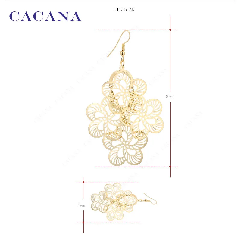 CACANA Dangle Long Earrings For Women Surround Flowers Top Quality Bijouterie Hot Sale No.A113 A114
