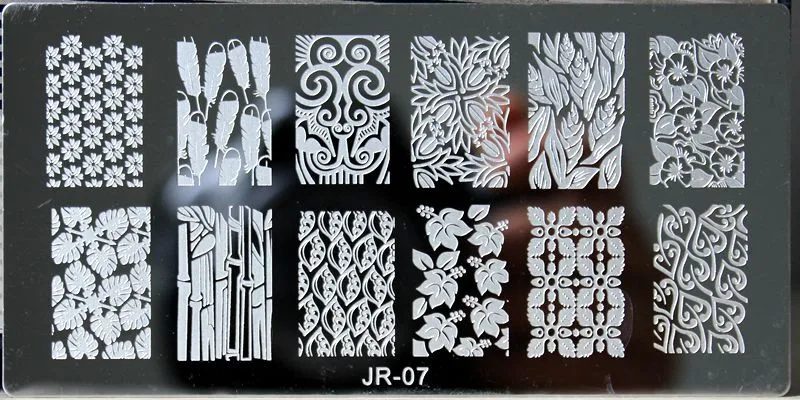 1 шт. пластины для штамповки ногтей Корона/животное/цветок/часы/музыкальный инструмент/буквы штамповки пластины для дизайна ногтей трафареты шаблон инструменты# JR0 - Цвет: JR07