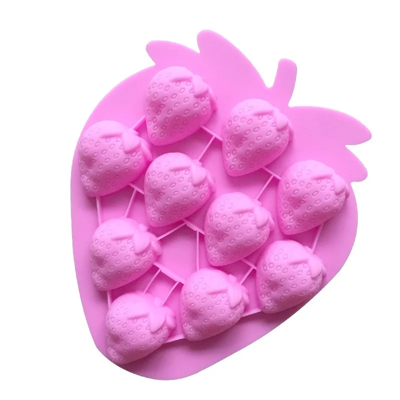 

Creative Fruit Series Silicone Strawberry Ice Cube DIY Baking Chocolate Mold Cold Handmade Soap Fragrance Mould Realistic image