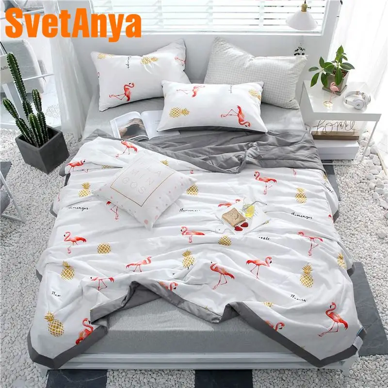 

Svetanya 2019 Flamingo Throws Blanket 100 Cotton Quilt twin single double queen size