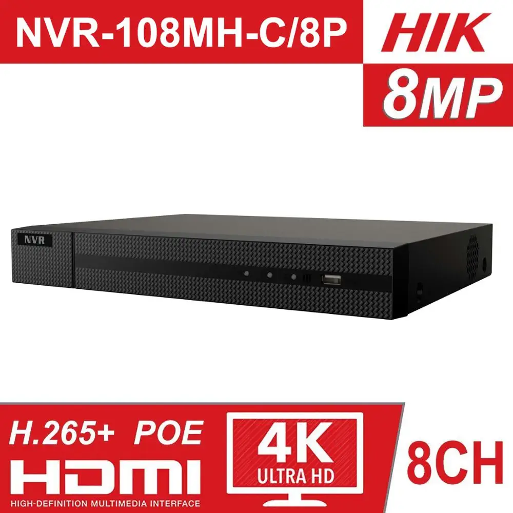 

Hikvision-HiLook NVR-108MH-C/8P OEM 8CH POE NVR 8 Channel 4K NVR CCTV System 8MP IP Camera Video Recorder with 2TB HDD