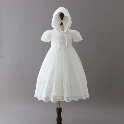 

2019 White Christening Dress for Baby Girl Newborn Party and Wedding Lace Dress Long Style Baptism Dresses 1st Birthday Party