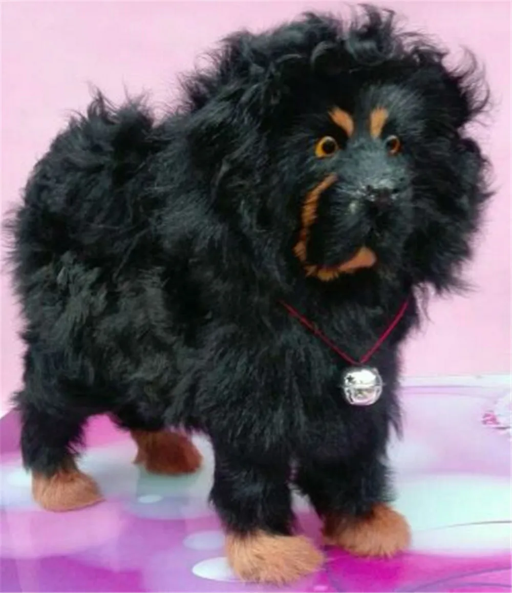 Tibetan Mastiff Black Dog Plush Toy Emulated Animals Doll Home Decoration1