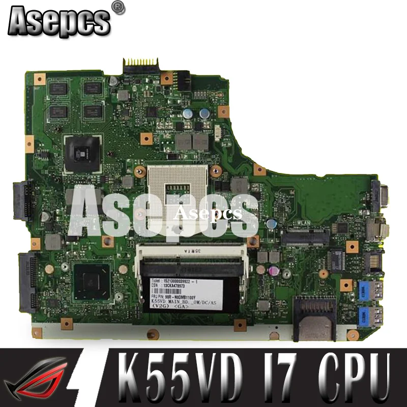 Asepcs K55VD Laptop Moederbord Voor Asus K55VD K55A A55VD F55VD K55V K55 Test Originele Moederbord Ondersteuning Voor I7 Cpu Asepcs K55VD Laptop Moederbord Voor Asus K55VD K55A A55VD F55VD K55V K55 Test Originele Moederbord Ondersteuning Voor I7 Cpu