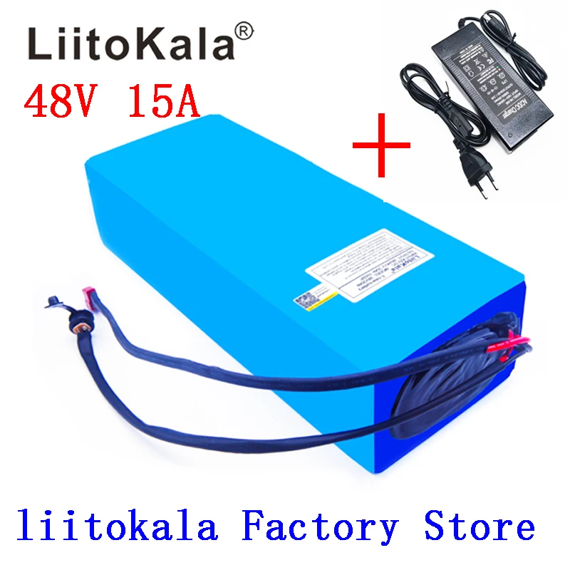 LiitoKala 48 В 15AH аккумулятор 48 В 15AH 1000 Вт Аккумулятор для электрического велосипеда 48 В литий-ионный аккумулятор 30A BMS и 2A зарядное устройство