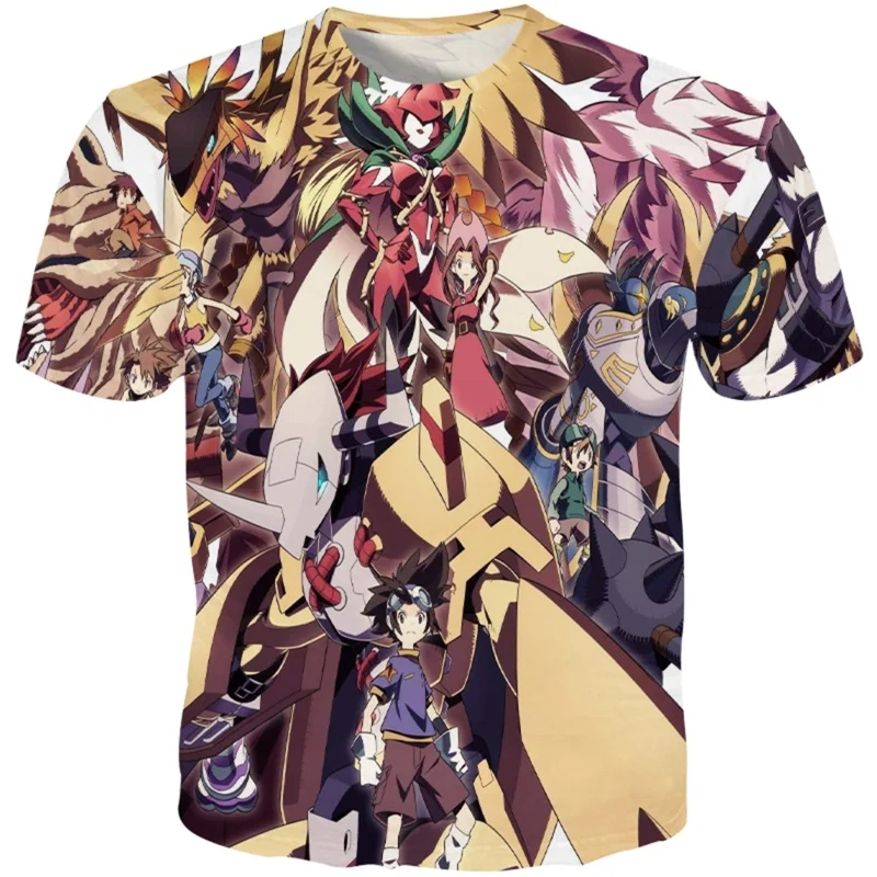 

YOUTHUP New Anime Digimon monster T-shirts Men 3D Printed Short Sleeves T Shirt Casual Tops Cool Streetwear Tshirts Harajuku