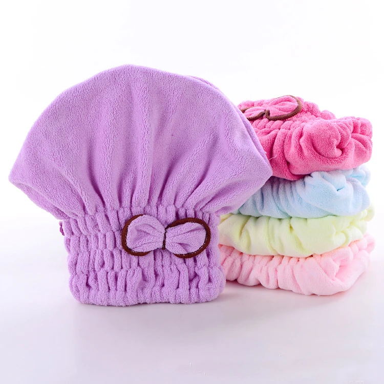 Coral Fleece Shower Cap Bath Hair Dry hats Bonnet Water Absorption Bowknot Princess Korean Thicken Bathroom Accessory Fashion Coral Fleece Shower Cap Bath Hair Dry hats Bonnet Water Absorption Bowknot Princess Korean Thicken Bathroom Accessory Fashion