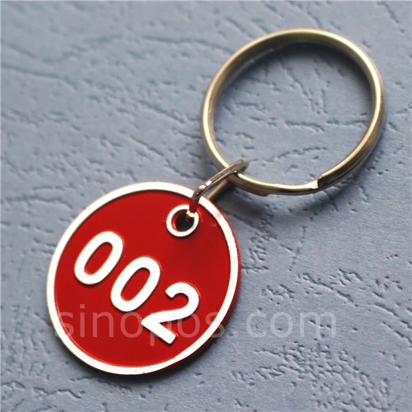 1-100 Numbers Key Chain Numbers Tags Locker Gym Key Rings Engraved Number  With Key Rings Key Ring Aluminum Numbers Tag