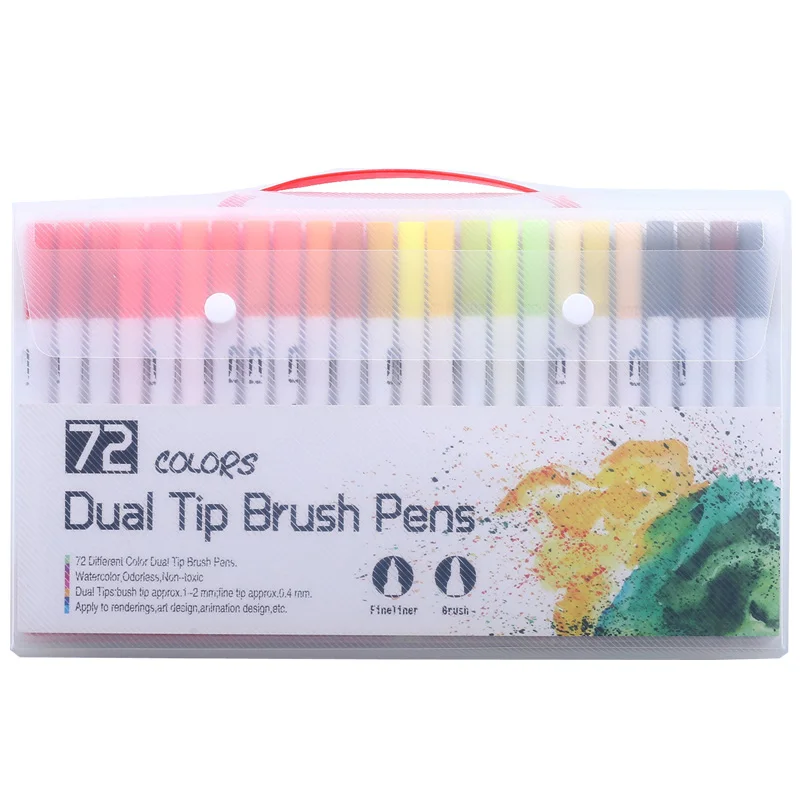 100 цветов художественные маркерные ручки с двойным наконечником ручка-карандаш для рисования детей акварельные ручки школьные принадлежности канцелярские принадлежности - Цвет: 72 white color