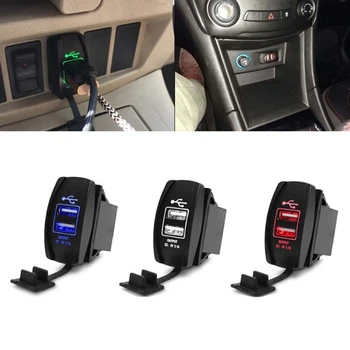 

DC 12V 24V Universal Car Charger Dual USB Port Adapter Outlet For Mobile Phone
