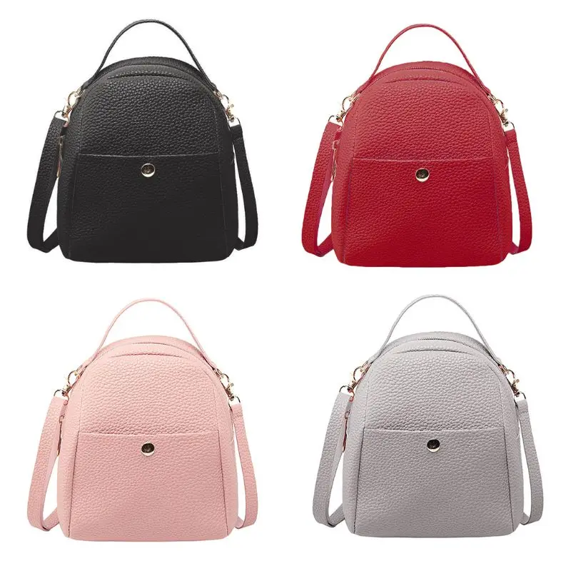 

Multi-use PU Mini large capacity Cute Backpack for Teenage Women Girls with Earphone Hole Schoolbag