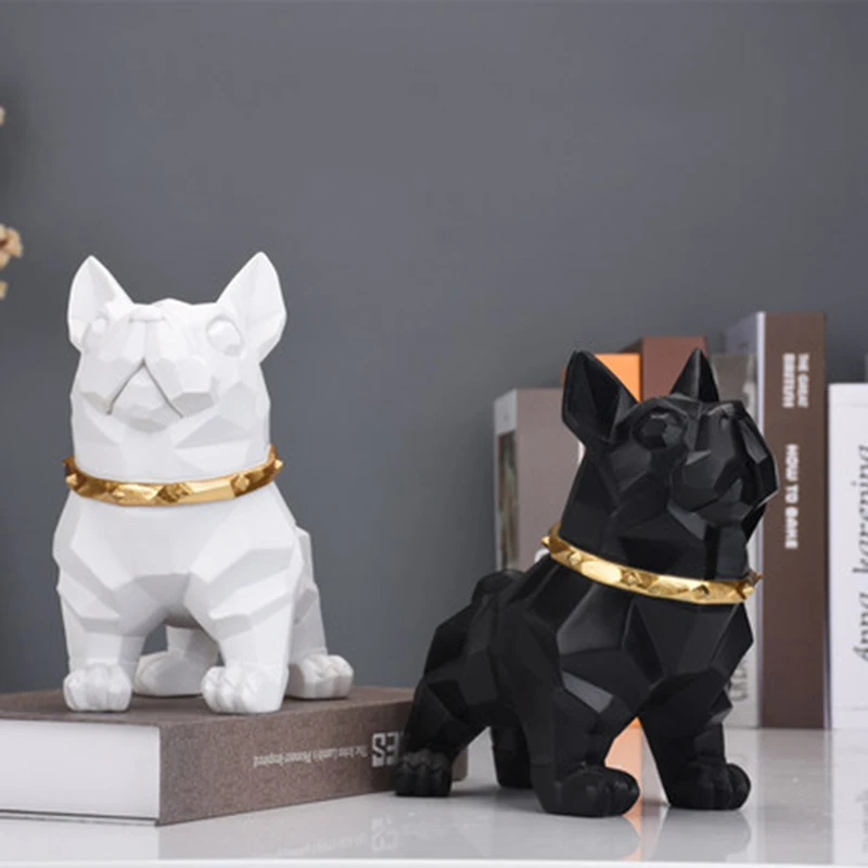 

Nordic Bulldog Frances Statues Sculpture Geometric Animal Statues Home Decoration Accessories Modern Art Statue Ornaments Craft