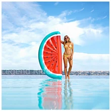 Summer 70 Inchs Giant Inflatable Half Watermelon Floating Row Air Mattresses Blowup Fruit Women Swimming Ring Toys For Adults