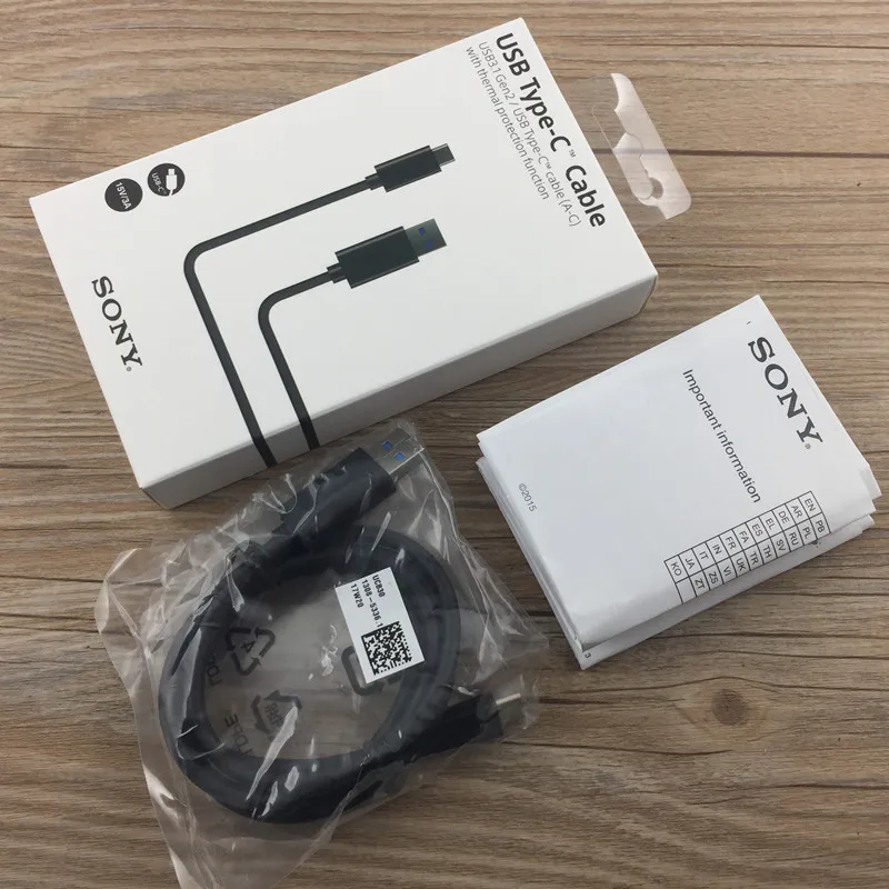 

Original SONY 1M 3A USB Type C Cable for SONY Xperia XZS XZ1 X COMPACT XZ Premium L1 XA1 ULTRA Plus + fast Quick charging line