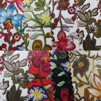 

Printed Flowers Synthetic Leather Fabric for shoes handbags sofa bows and DIY Accessoires Fabric P1192