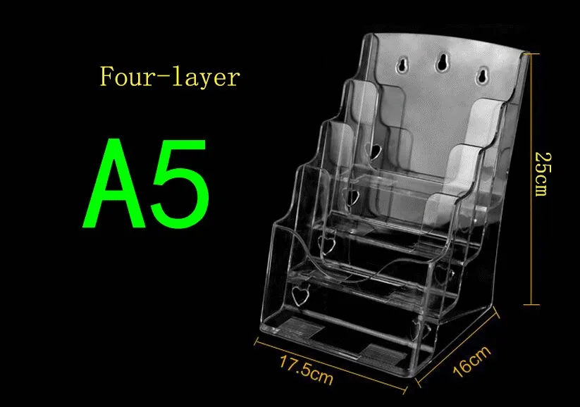 

Four layers A5 clear Acrylic company brochure display box Advertising poster frame file frame display stand free shipping