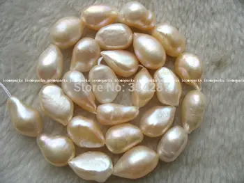 

Genuine Natural freshwater pearl pink baroque 12-14mm 15" Loose beads