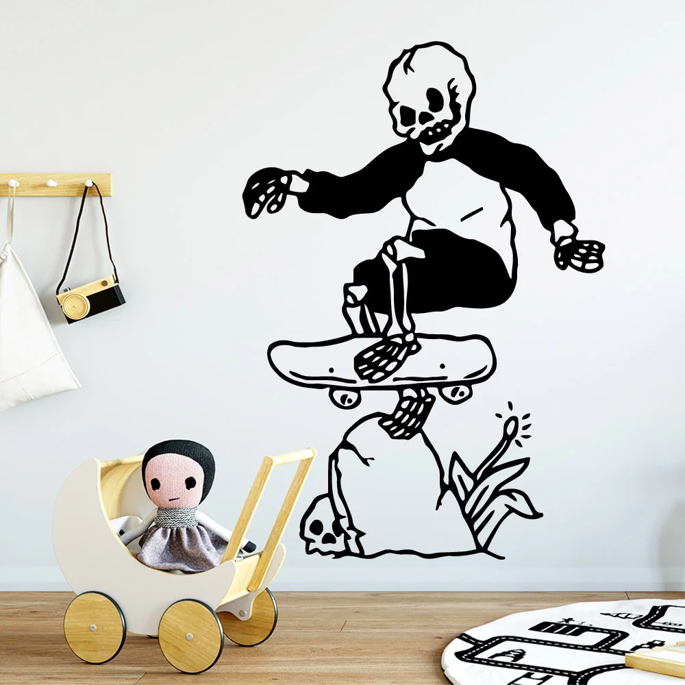 

Funny skating Wall Sticker Home Decoration Accessories For Home Decor Living Room Bedroom Decal Mural