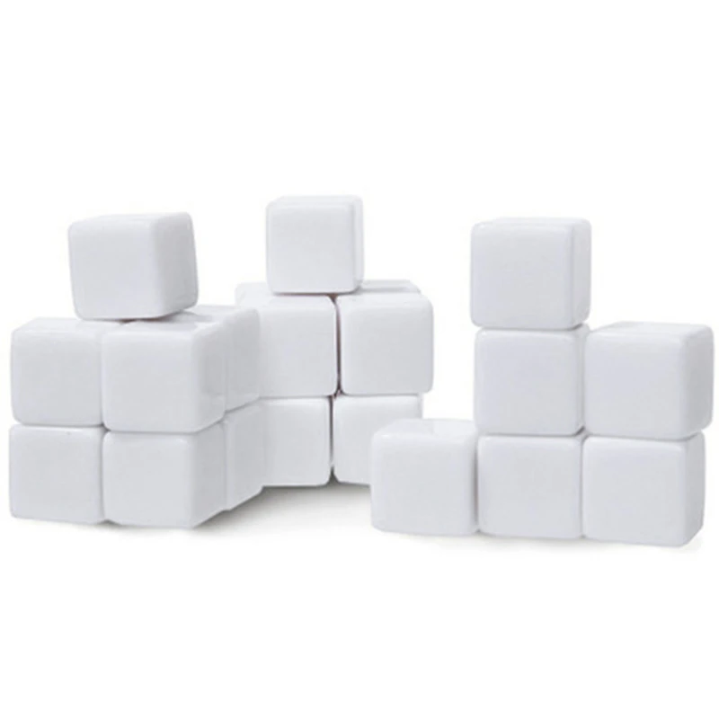 25 шт. 16 мм Пустые игральные кости белый акриловый куб D6 настольная игра, сделай сам, забавная и обучающая настольная игра s для детей